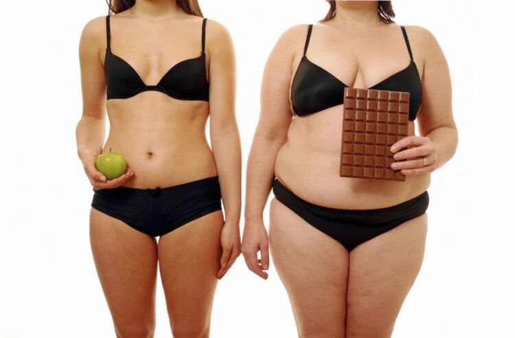 χοντρή και αδύνατη γυναίκα μετά από απώλεια βάρους σε ένα μήνα